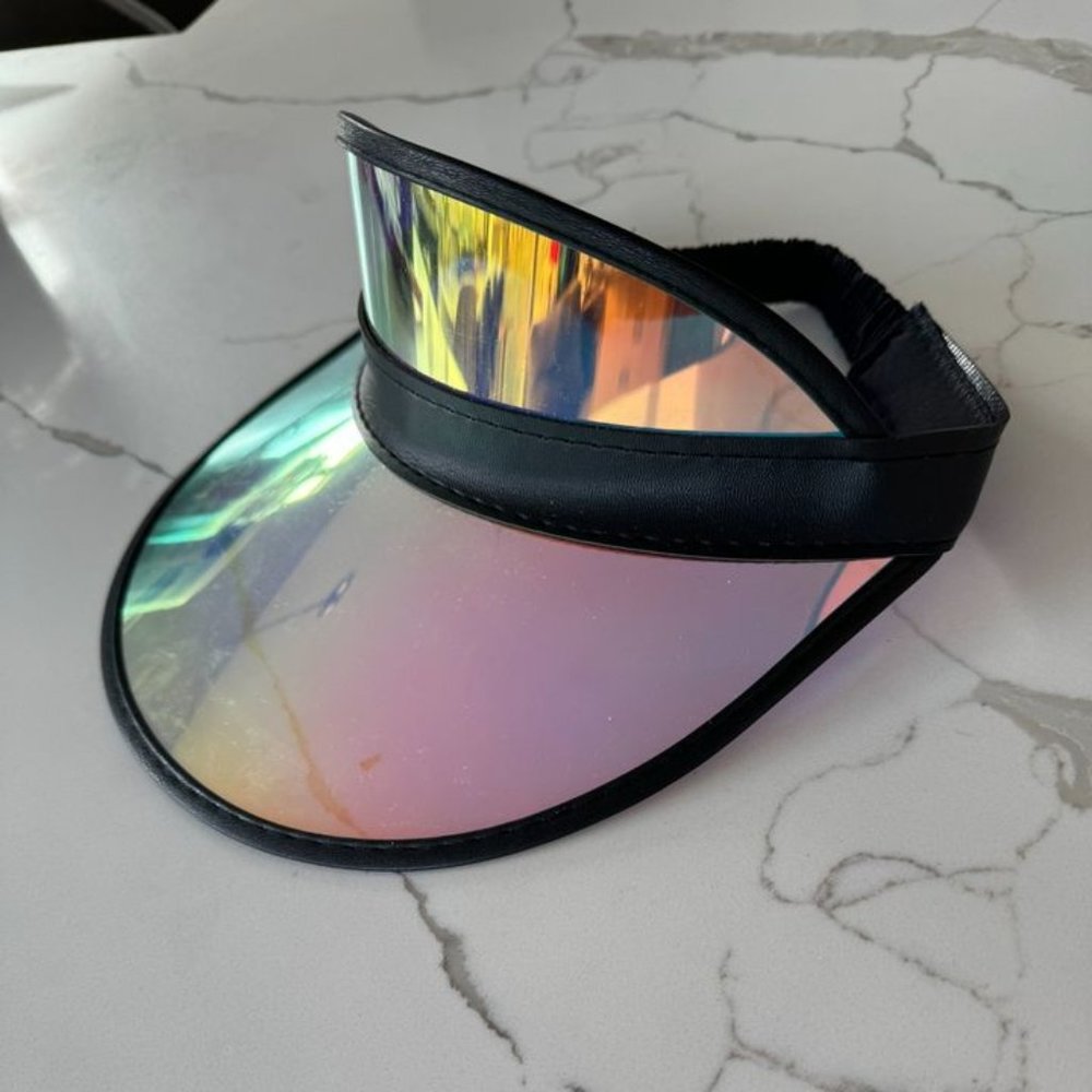 12 Iridescent Poker Visors